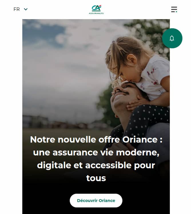 Page d'accueil Crédit Agricole Assurances